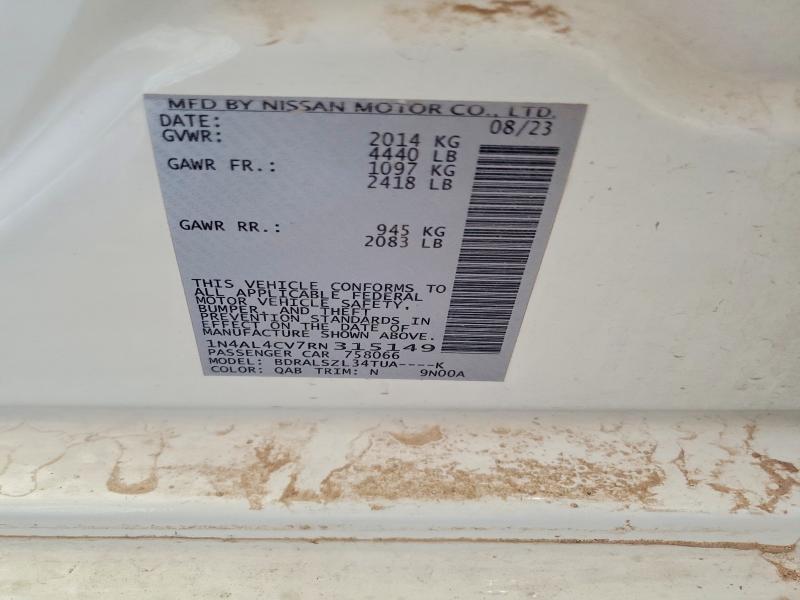 Продаж на аукціоні авто 2024 Nissan Altima, vin: 1N4AL4CV7RN315149, номер лоту: 61779156