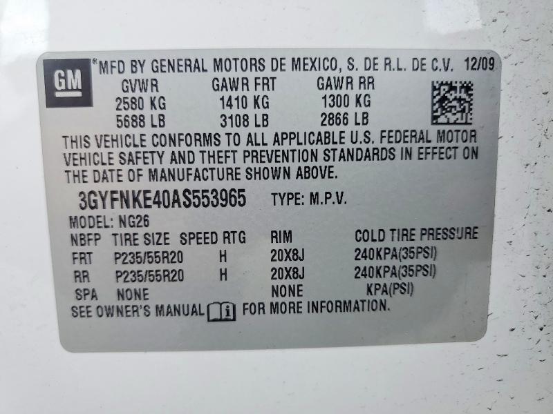 Продаж на аукціоні авто 2010 Cadillac Srx, vin: 3GYFNKE40AS553965, номер лоту: 60058566