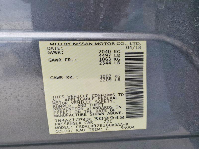 Продажа на аукционе авто 2018 Nissan Leaf, vin: 1N4AZ1CP9JC309948, номер лота: 85632775