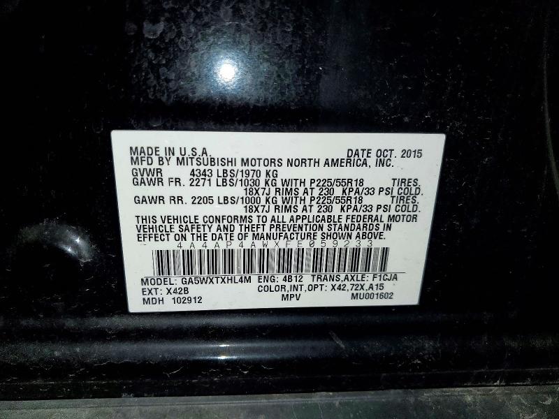 59385656 :رقم المزاد ، 4A4AP4AWXFE059233 vin ، 2015 Mitsubishi Outlander Sport مزاد بيع