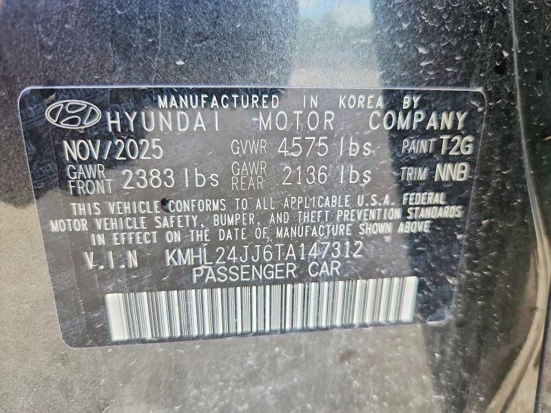 Aukcja sprzedaży 2026 Hyundai Sonata Hybrid, vin: KMHL24JJ6TA147312, numer aukcji: 61674326
