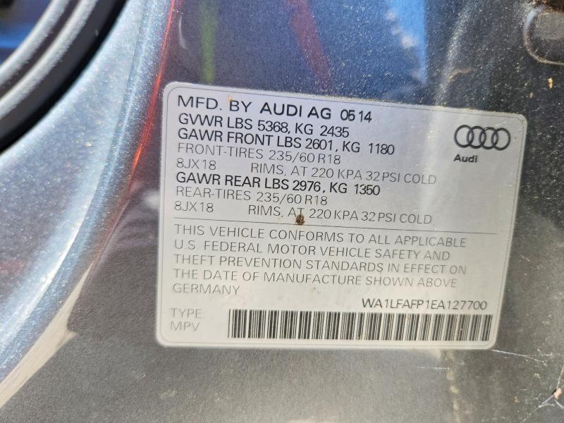 Продажа на аукционе авто 2014 Audi Q5, vin: WA1LFAFP1EA127700, номер лота: 59829586