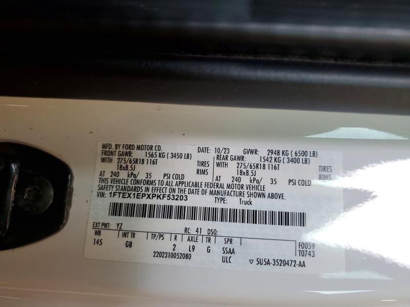 Aukcja sprzedaży 2023 Ford F150, vin: 1FTEX1EPXPKF53203, numer aukcji: 61646116