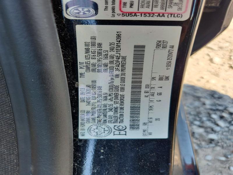 59997096 :رقم المزاد ، 3FADP4EJ1EM143961 vin ، 2014 Ford Fiesta مزاد بيع