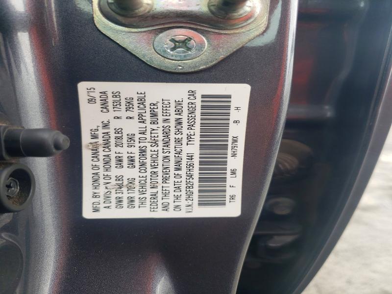 Продажа на аукционе авто 2015 Honda Civic, vin: 2HGFB2F54FH561441, номер лота: 56591186