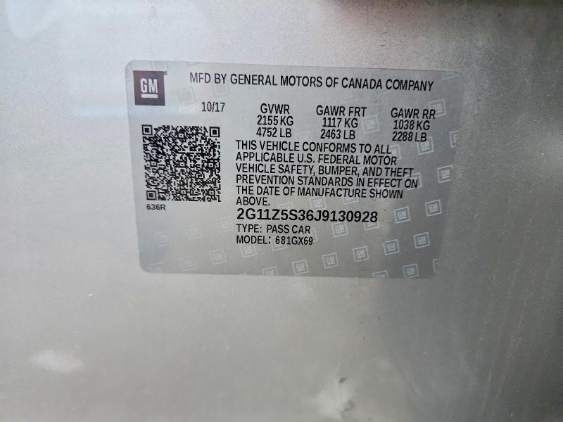 Продаж на аукціоні авто 2018 Chevrolet Impala, vin: 2G11Z5S36J9130928, номер лоту: 62669156