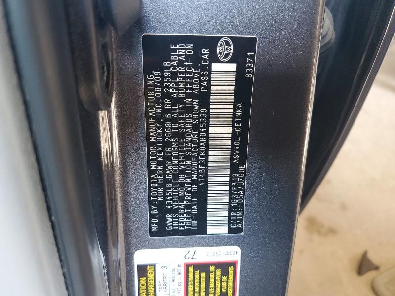 58985086 :رقم المزاد ، 4T4BF3EK0AR045339 vin ، 2010 Toyota Camry مزاد بيع