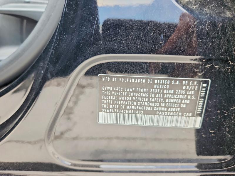 Продажа на аукционе авто 2012 Volkswagen Jetta, vin: 3VWPL7AJ4CM681803, номер лота: 63252896