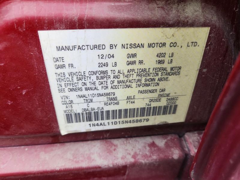 Aukcja sprzedaży 2005 Nissan Altima, vin: 1N4AL11D15N458679, numer aukcji: 61175446