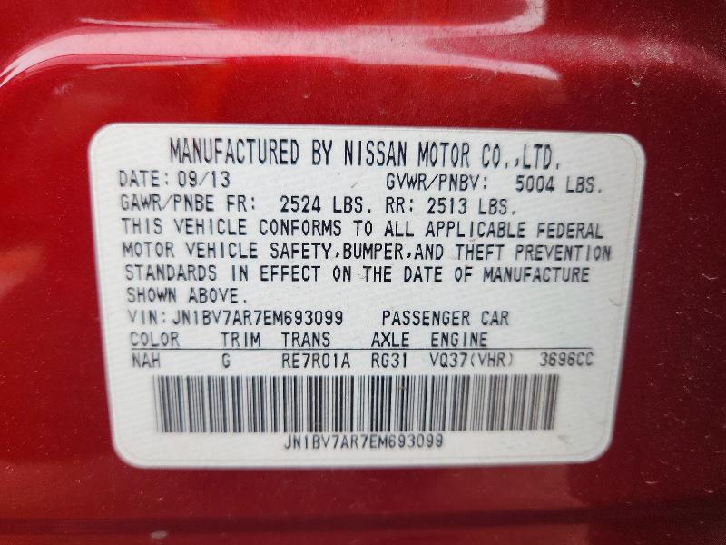 Продаж на аукціоні авто 2014 Infiniti Q50, vin: JN1BV7AR7EM693099, номер лоту: 59920466