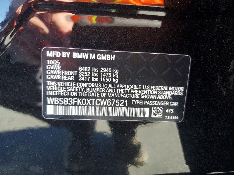 Продажа на аукционе авто 2026 Bmw M5, vin: WBS83FK0XTCW67521, номер лота: 59685736