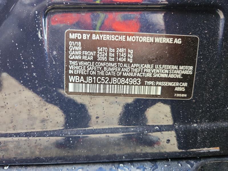 Продажа на аукционе авто 2018 Bmw 530xe, vin: WBAJB1C52JB084983, номер лота: 60282436