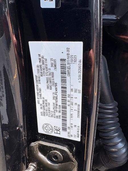 Aukcja sprzedaży 2020 Ford F150, vin: 1FTFW1E58LFC49795, numer aukcji: 62807416