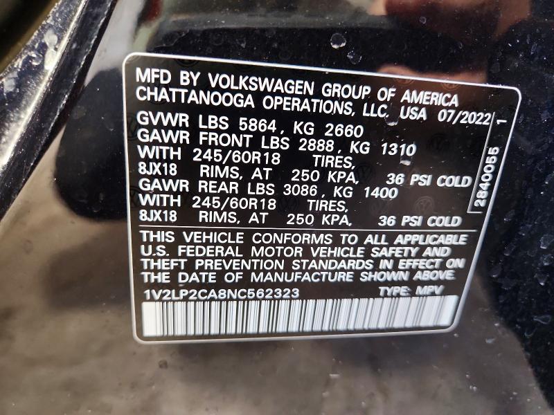 Продаж на аукціоні авто 2022 Volkswagen Atlas, vin: 1V2LP2CA8NC562323, номер лоту: 59867916