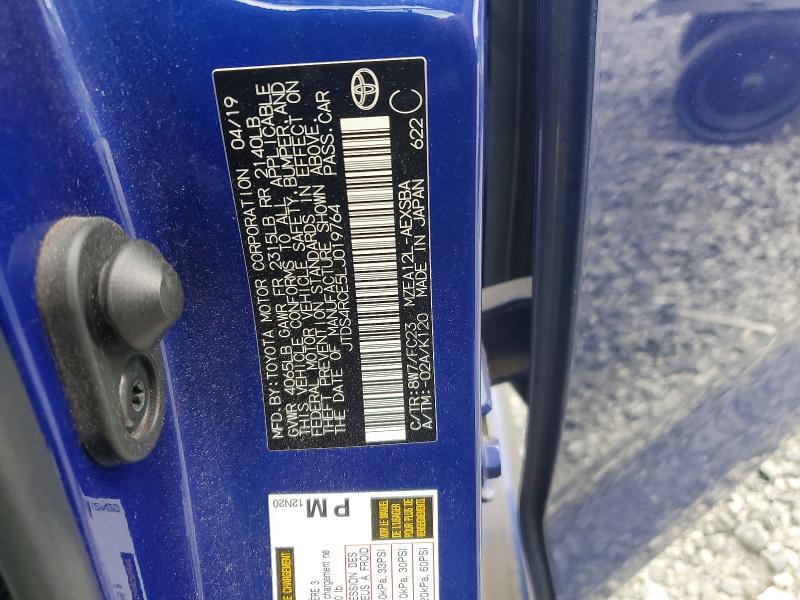 2020 Toyota Corolla მანქანა იყიდება აუქციონზე, vin: JTDS4RCE5LJ019764, აუქციონის ნომერი: 61739306