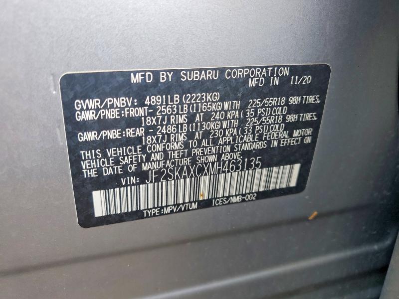 Продаж на аукціоні авто 2021 Subaru Forester, vin: JF2SKAXCXMH463135, номер лоту: 60692856