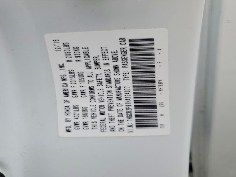 Aukcja sprzedaży 2017 Honda Accord, vin: 1HGCR2F97HA134077, numer aukcji: 60215456