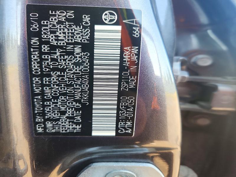 Aukcja sprzedaży 2010 Scion Xd, vin: JTKKU4B4XA1006493, numer aukcji: 62868226