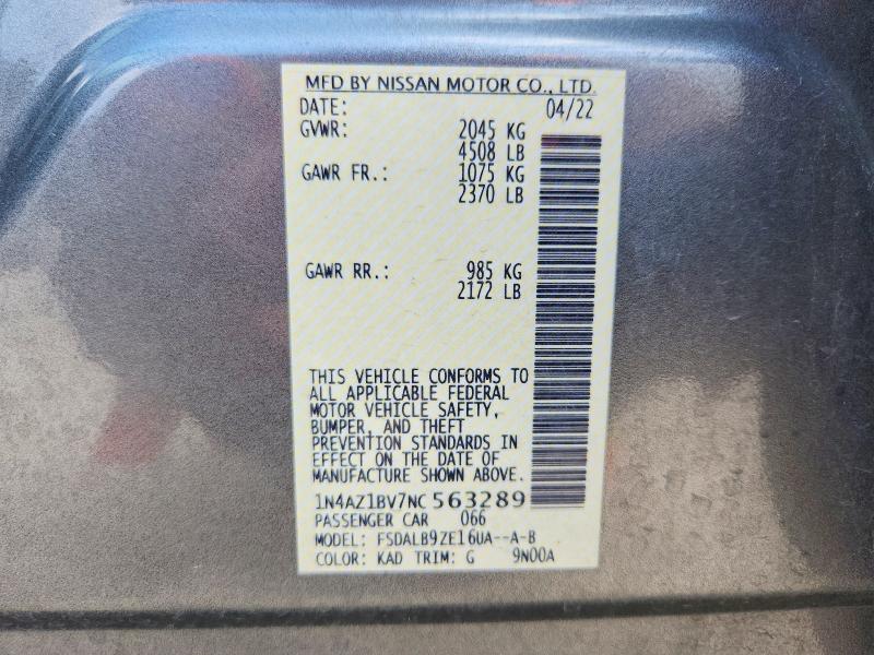 Продаж на аукціоні авто 2022 Nissan Leaf, vin: 1N4AZ1BV7NC563289, номер лоту: 63125596