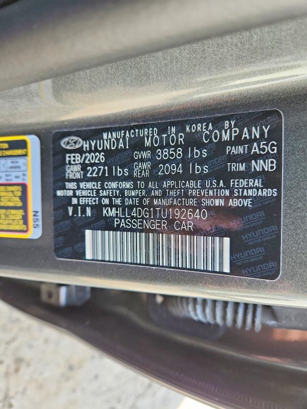 Продаж на аукціоні авто 2026 Hyundai Elantra, vin: KMHLL4DG1TU192640, номер лоту: 60965536