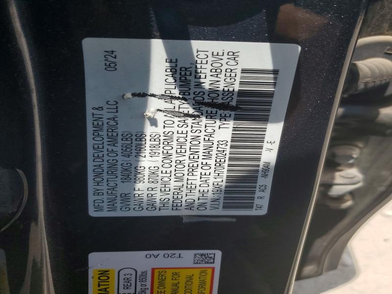 Aukcja sprzedaży 2024 Honda Civic, vin: 19XFL1H70RE024733, numer aukcji: 59857236