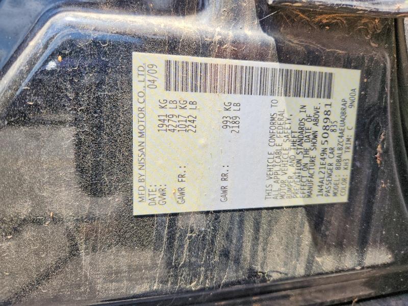 Aukcja sprzedaży 2009 Nissan Altima, vin: 1N4AL21E49N508981, numer aukcji: 59275176