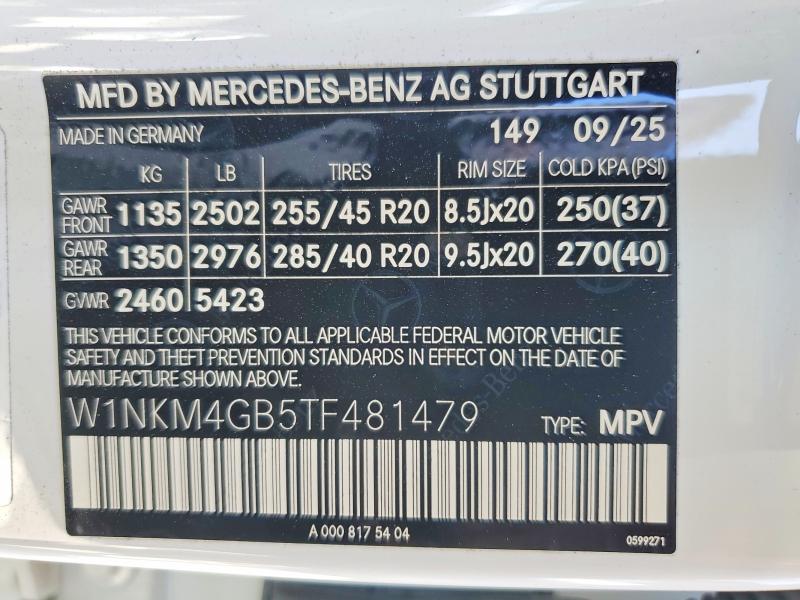 63218346 :رقم المزاد ، W1NKM4GB5TF481479 vin ، 2026 Mercedes-benz Glc مزاد بيع
