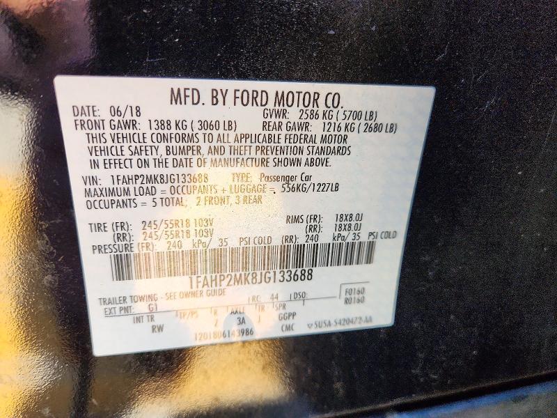 Продаж на аукціоні авто 2018 Ford Taurus, vin: 1FAHP2MK8JG133688, номер лоту: 62396396