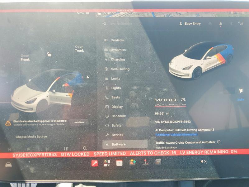 Aukcja sprzedaży 2023 Tesla Model 3, vin: 5YJ3E1ECXPF517843, numer aukcji: 61970066