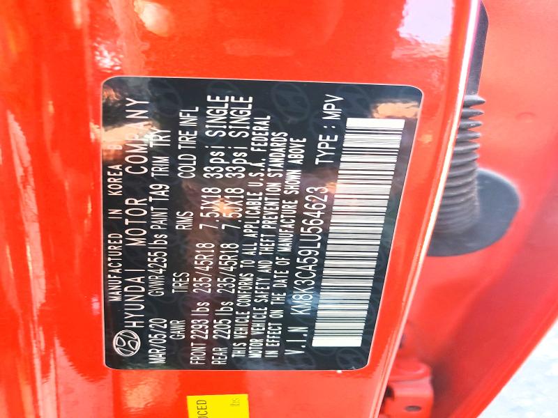 Продажа на аукционе авто 2020 Hyundai Kona, vin: KM8K3CA59LU564623, номер лота: 59595436