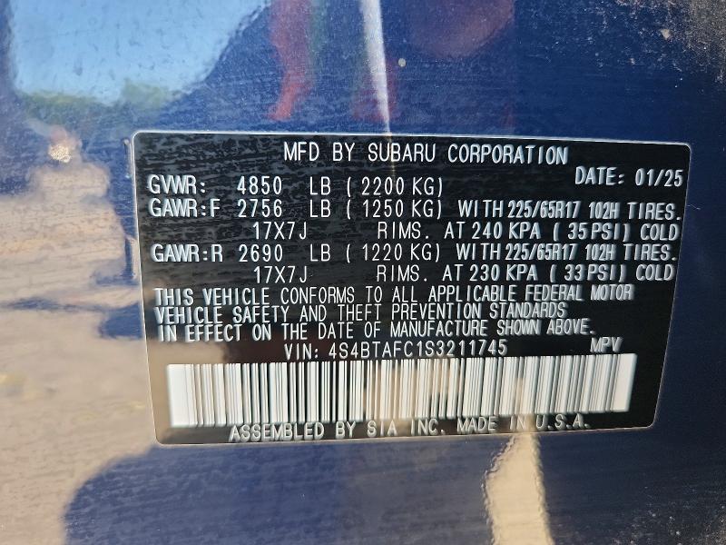 Продажа на аукционе авто 2025 Subaru Outback, vin: 4S4BTAFC1S3211745, номер лота: 61238866