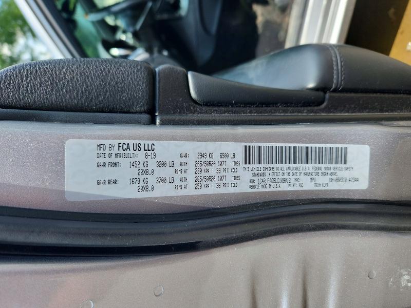 2020 Jeep Grand Cherokee მანქანა იყიდება აუქციონზე, vin: 1C4RJFAG5LC109012, აუქციონის ნომერი: 60484876