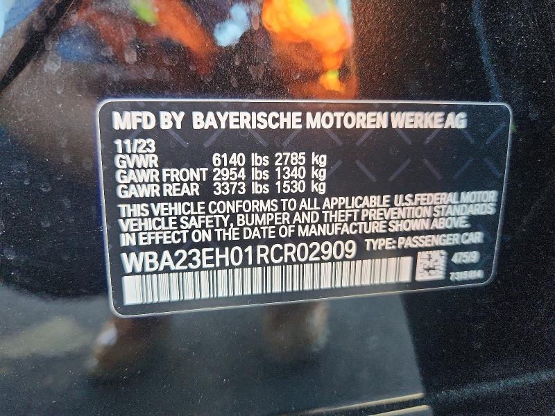 61570716 :رقم المزاد ، WBA23EH01RCR02909 vin ، 2024 Bmw 740 مزاد بيع