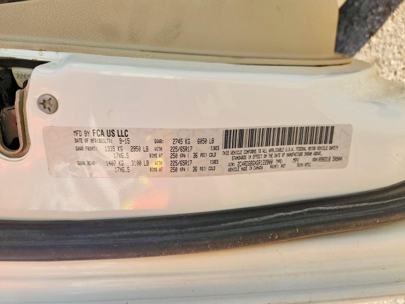 Продаж на аукціоні авто 2016 Dodge Grand Caravan, vin: 2C4RDGBGXGR122900, номер лоту: 61727636