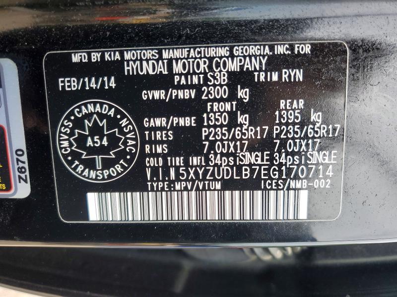 Aukcja sprzedaży 2014 Hyundai Santa Fe Sport, vin: 5XYZUDLB7EG170714, numer aukcji: 54080366
