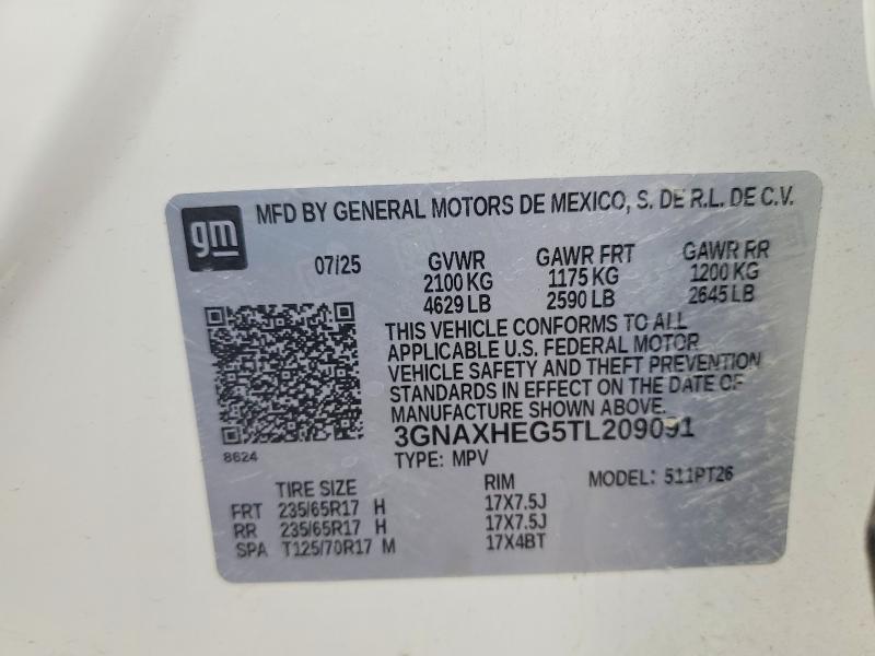 Продажа на аукционе авто 2026 Chevrolet Equinox, vin: 3GNAXHEG5TL209091, номер лота: 61773436