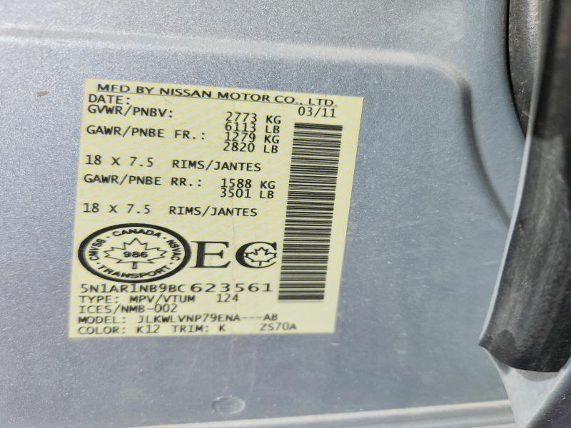 Продажа на аукционе авто 2011 Nissan Pathfinder, vin: 5N1AR1NB9BC623561, номер лота: 60450816