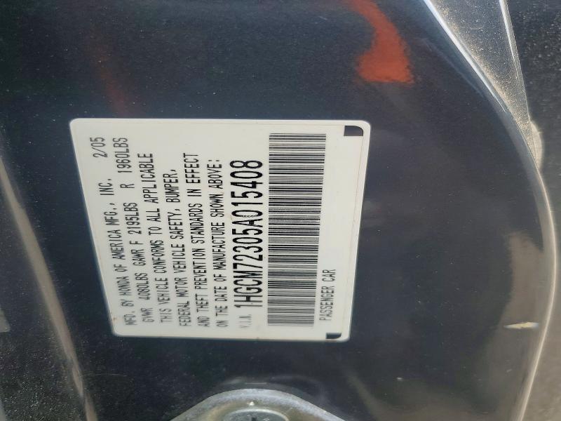 Aukcja sprzedaży 2005 Honda Accord, vin: 1HGCM72305A015408, numer aukcji: 63163276