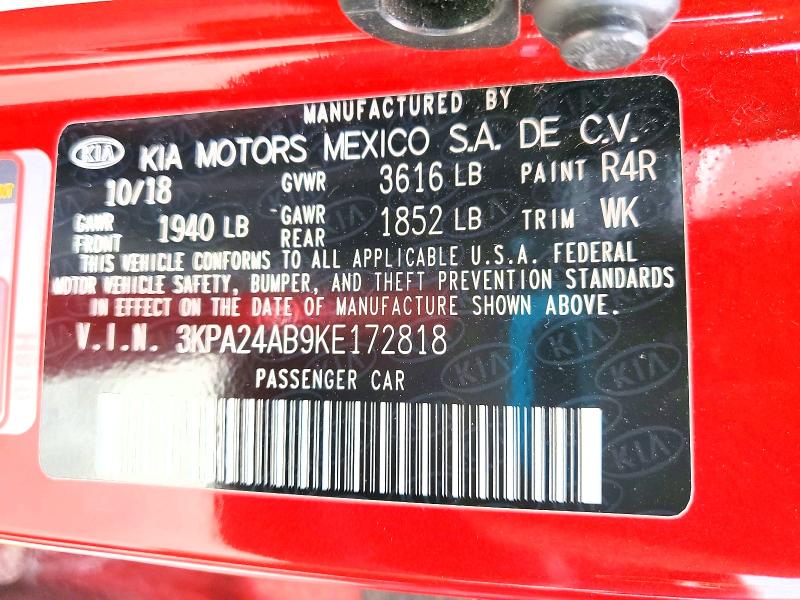 Продаж на аукціоні авто 2019 Kia Rio, vin: 3KPA24AB9KE172818, номер лоту: 79134375