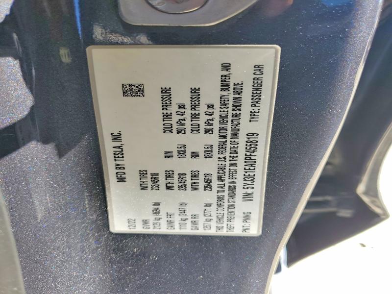 63169976 :رقم المزاد ، 5YJ3E1EA0PF455819 vin ، 2023 Tesla Model 3 مزاد بيع