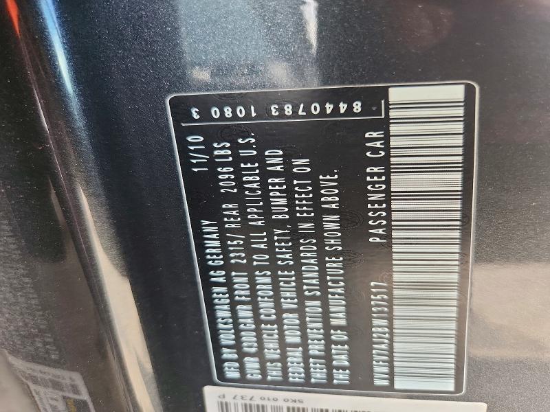 61187256 :رقم المزاد ، WVWFV7AJ2BW137517 vin ، 2011 Volkswagen Gti مزاد بيع