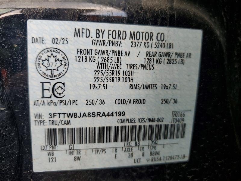 Продажа на аукционе авто 2025 Ford Maverick, vin: 3FTTW8JA8SRA44199, номер лота: 60047016