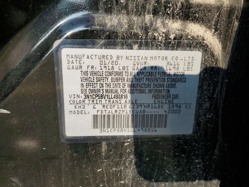 Продажа на аукционе авто 2020 Nissan Kicks, vin: 3N1CP5BV1LL498816, номер лота: 59311286