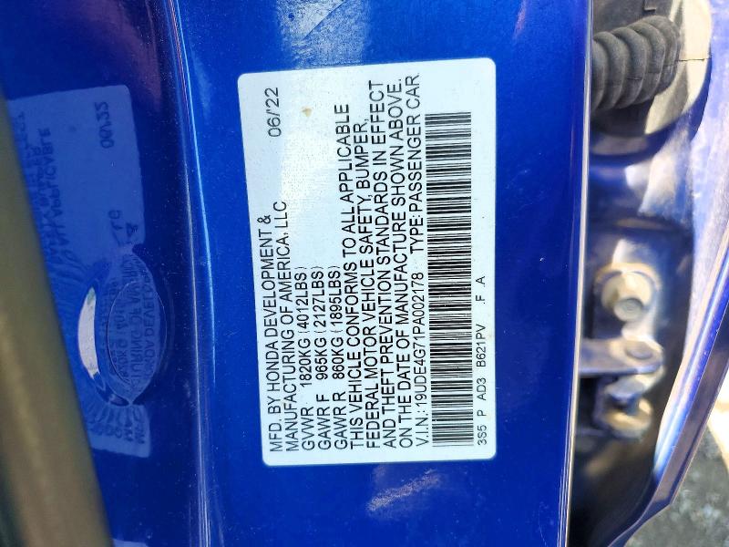 Продаж на аукціоні авто 2023 Acura Integra, vin: 19UDE4G71PA002178, номер лоту: 60305126