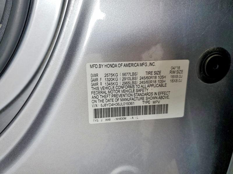 Продаж на аукціоні авто 2018 Acura Mdx, vin: 5J8YD4H36JL019361, номер лоту: 62709466