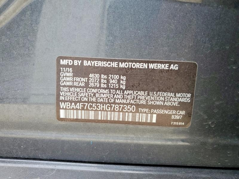 Продажа на аукционе авто 2017 Bmw 430i, vin: WBA4F7C53HG787350, номер лота: 60706356