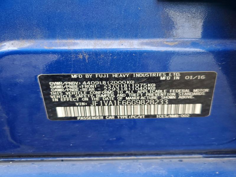Продаж на аукціоні авто 2016 Subaru Wrx, vin: JF1VA1E66G9828233, номер лоту: 60381056