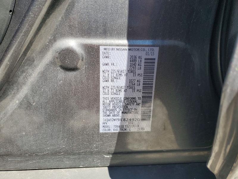 Продаж на аукціоні авто 2015 Nissan Rogue, vin: 5N1AT2MT9FC824920, номер лоту: 60768656
