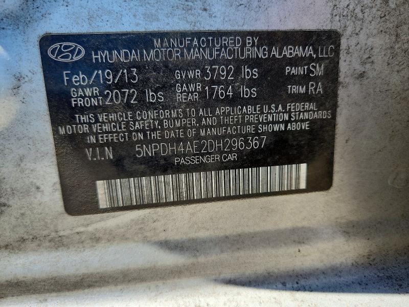 Продажа на аукционе авто 2013 Hyundai Elantra, vin: 5NPDH4AE2DH296367, номер лота: 60748306