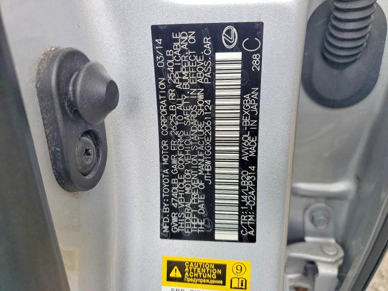 Aukcja sprzedaży 2014 Lexus Es, vin: JTHBW1GGXE2061124, numer aukcji: 60468186